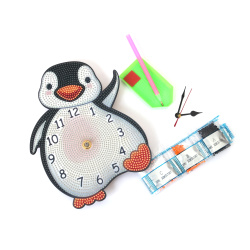 Комплект диамантен гоблен часовник 20x22 см -Пингвин DZBCX17367