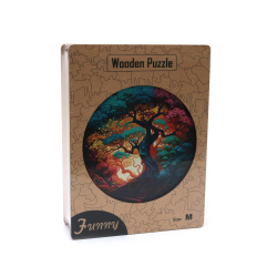 Όμορφο ξύλινο παζλ Δέντρο σε κουτί, μέγεθος M – ιδανικό για παιδιά, οικογενειακή διασκέδαση και λάτρεις της φύσης και της τέχνης