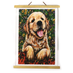 Pictură cu diamante „Lăbuțe strălucitoare adorabile”, 40x50 cm, diamante rotunde - acoperire completă, cu ramă parțială - perfectă pentru iubitorii de animale și decor creativ pentru casă JSFH70491