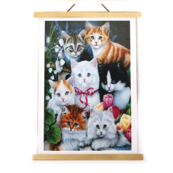 Charming Cats Diamond Painting 40x50 cm with Round Diamonds – Full Drill with Partial Frame – Perfect for Pet Lovers and Cozy Home Décor JSFH70920