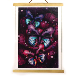 Diamond Painting Τρεις Κομψές Πεταλούδες 40x50 εκ. με Στρογγυλά Διαμαντάκια – Πλήρης Κάλυψη με Μερική Κορνίζα – Ιδανικό για Τέχνη Φύσης και Κομψή Διακόσμηση Σπιτιού JSFH78641