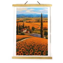 Sunny Sunflower Village Diamond Painting 40x50 cm with Round Diamonds – Full Drill with Partial Frame – Perfect for Nature Art and Cozy Home Décor JSFH70798