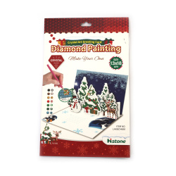 Festive Santa Claus and Snowmen 3D Diamond Christmas Card 13x18 cm – Perfect for Holiday Greetings and Creative Gift Giving LHKBC14646