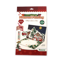 Adorable Christmas Houses with Penguin and Fox 3D Diamond Christmas Card 13x18 cm – Perfect for Holiday Greetings and Winter Gift Giving LHKBC14647