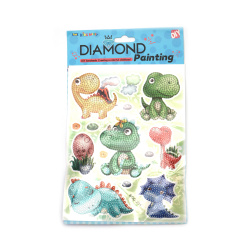 Fun Dinosaur Stickers Diamond Painting Kit – Perfect for Kids, Creative Play and Craft Activities SCC201