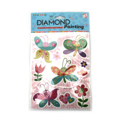 Σετ Diamond Painting με Αυτοκόλλητα Χαμογελαστές Πεταλούδες – Ιδανικό για Παιδιά, Θέμα Φύσης & Δημιουργικές Κατασκευές, Ανάμεικτο Περιεχόμενο SCC206