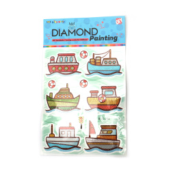 Kit de pictură cu diamante – stickere cu corăbii minunate, perfect pentru copii, proiecte hobby & craft de aventură și distracție creativă SCC214