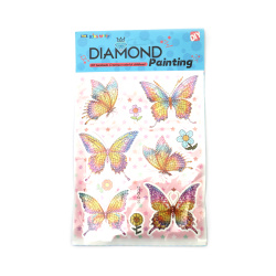Beautiful Butterflies Stickers Diamond Painting Kit – Perfect for Kids, Nature Art and Creative Craft Activities SCC216