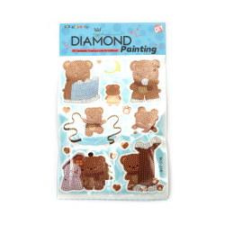 Kit de Pictură cu Diamante cu Stickere – Ursuleți Drăguți, Perfect pentru Copii, Crafturi cu Animale și Distracție Creativă SCC218