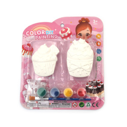 Sweet Plaster Painting Set – 2 Muffin Figures with Paints and Brush – Fun and Creative Activity for Kids and Family