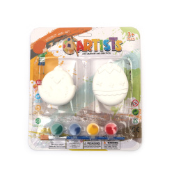 Fun Easter Plaster Painting Set – 2 Cute Figures with Paints and Brush – Creative and Easy Activity for Kids and Family