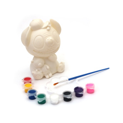 Fun Plastic Saving Box 80x140 mm with Brush and Paints – Cool Alien Design for Kids