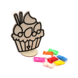 Комплект дървена фигурка със самосъхнещ моделин -мъфин