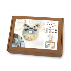 Adorable Amigurumi Crochet Kit “Cat Donut”, 60×45×50 mm, GZ2092 – Perfect for Fun DIY Crochet Projects, Handmade Gifts, and Craft Lovers