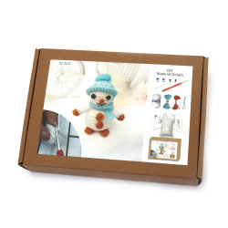 Festive Amigurumi Crochet Kit “Snowman”, 60×45×50 mm, GZ2137 – A Cozy and Joyful Crochet Project, Perfect for Holiday Gifts and Christmas Decorations