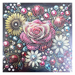 Vibrant Diamond Painting 25x25 cm with Round Diamonds – Partial Drill Colorful Composition Design with Elegant Frame YY57