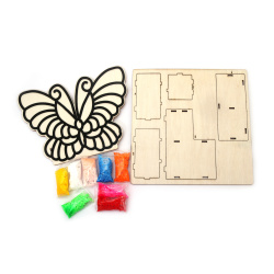 Creative Wooden Pencil Holder Set with Air-Dry Clay – Butterfly Design