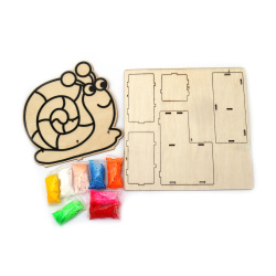 Creative Wooden Pencil Holder Set with Air-Dry Clay – Snail Design