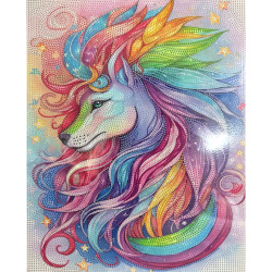 Majestic Diamond Painting 40x50 cm with Round Diamonds – Full Drill King of Colors Design with Elegant Frame XQYX86079