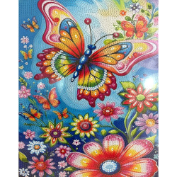 Tapiserie cu diamante 40x50 cm, diamante rotunde, înfășurare completă cu ramă - Color Awakening BYX4535
