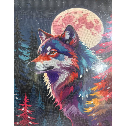 Majestic Diamond Painting 40x50 cm with Round Diamonds – Full Drill Guardian of the Forest Design with Elegant Frame BYX4508
