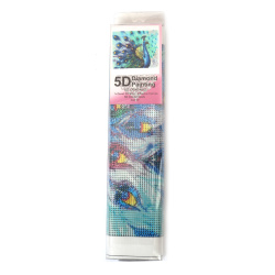 Диамантен гоблен 5D 30x40 см кръгли диаманти пълно облепяне - Блясъкът на пауна GLD62430