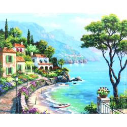Комплект рисуване по номера 30x40 см -Италиански бряг - KTL1926