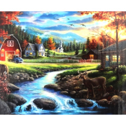 Комплект рисуване по номера 40x50 см - Планинско селце RA74074