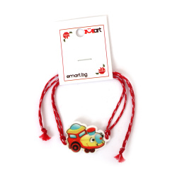 Șnur Martisor cu figurină zâmbitoare de locomotivă