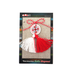 Martisor Ciucuri cu tigla circulara cu broderie