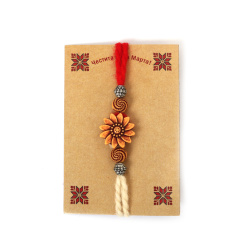 Brățară din lână Martisor  cu floare antică