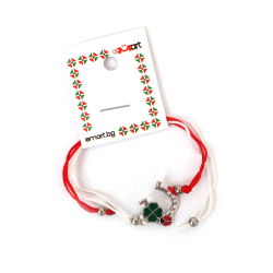 Brățară Martisor  din șnur cu potcoavă, trifoi și buburuză