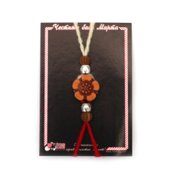 Brățară din lână Martisor  cu flori antice 10 bucăți