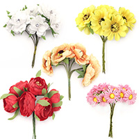 Artificial Flower Bouquets for Home Decorations, DIY, Craft, Wedding, Party Decors