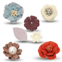 Suede paper flowers for decoration