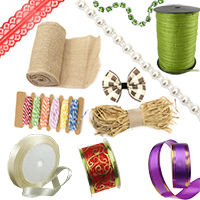 Satin, Organza, Jute, Burlap, Nylon, Adhesive Ribbons & Laces for Decoration, Craft, DIY, Wedding, Gift Wrapping, Jewellery Making