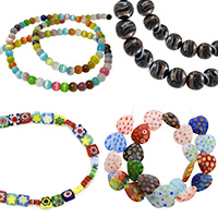 Millefiori Murano Evils Eye Glass Beads