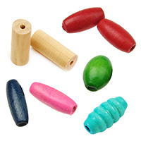 Oval and Cylinder Wooden Beads Handmade DIY Jewelry Making 
